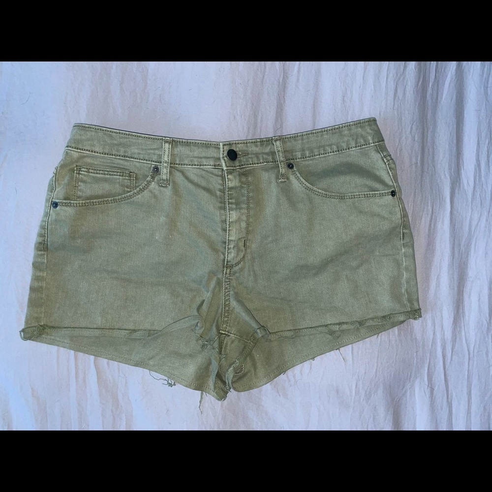 Green low rise shorts